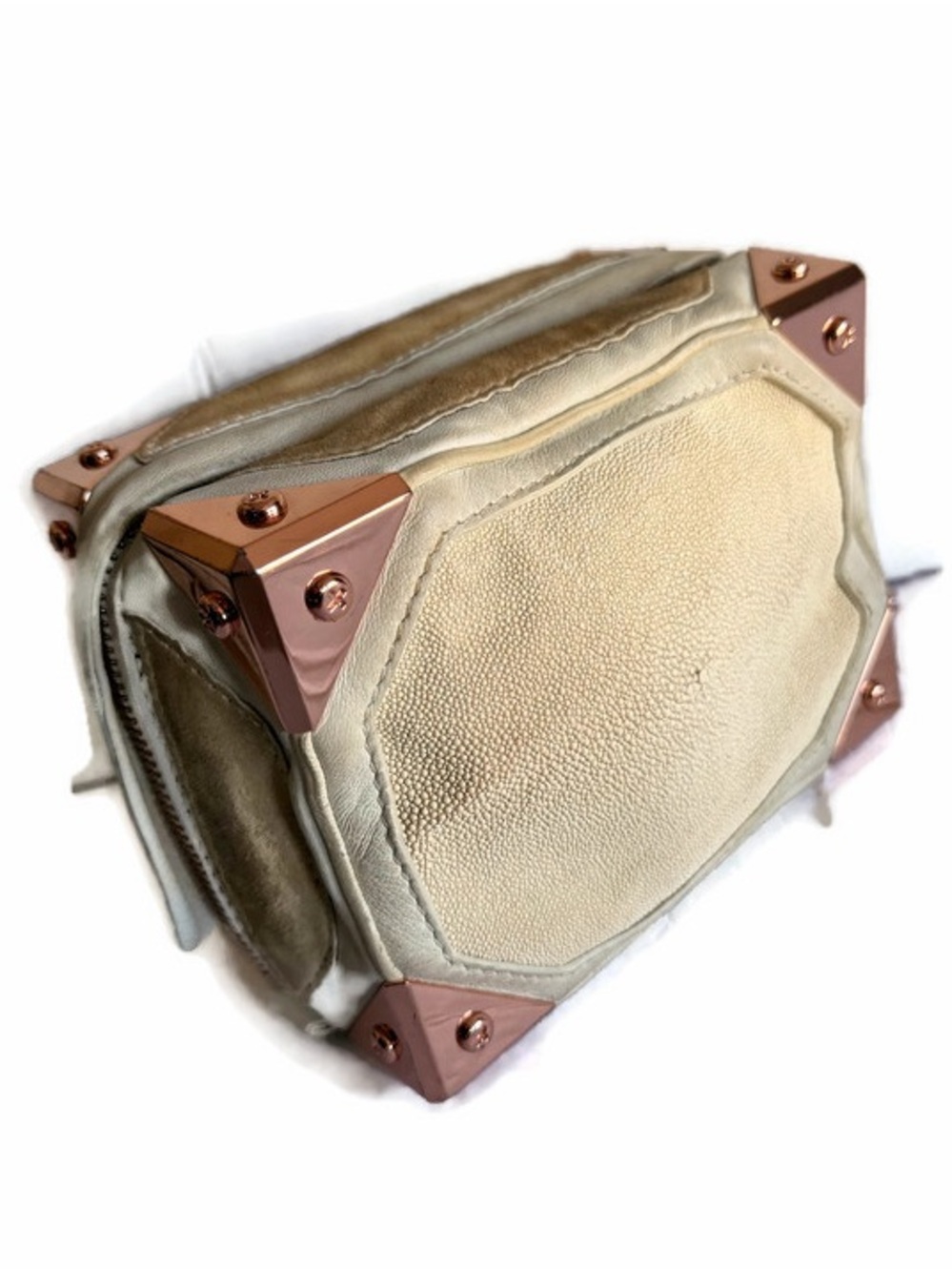 Alexander Wang Cream boxy Clutch with Rose Gold Corner Hardware(hard to find)